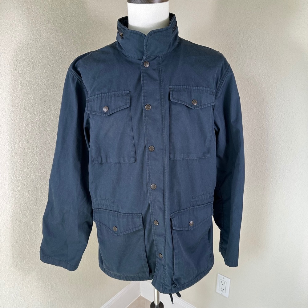 Fjallraven Raven Jacket Men XL Navy Blue G-1000 Outdoor Utility Field Coat